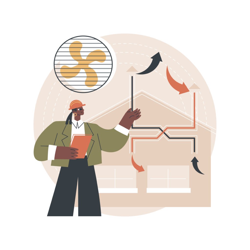 ventilation system abstract concept vector illustration.